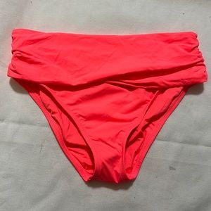 La Blanca Island Goddess Banded Mid Waist Bikini Swimsuit Bottoms sz 8 pink (h)
